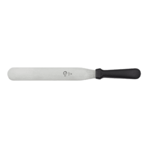 13 X 8C M STRAIGHT SPATULA WITH A BLACK HANDLE